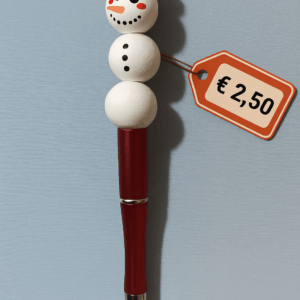 Kerst Kralenpen - Sneeuwpop met kleine hoed