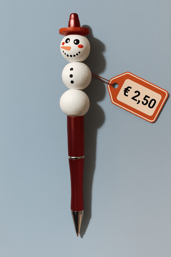 Kerst Kralenpen - Sneeuwpop met kleine hoed