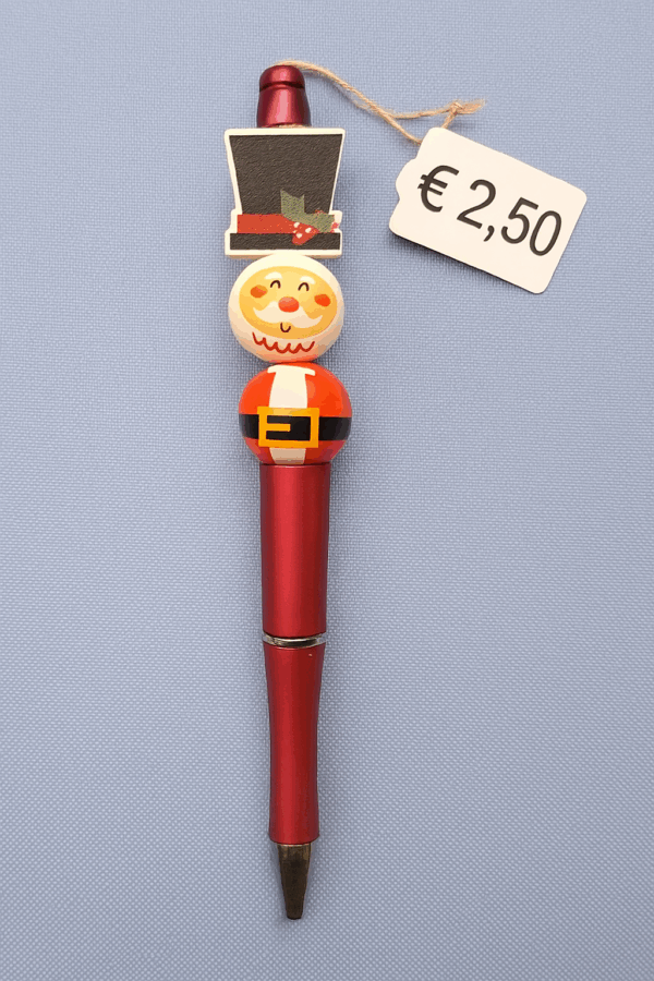 Kerst Kralenpen - Kerstman met hoge hoed (Rood)