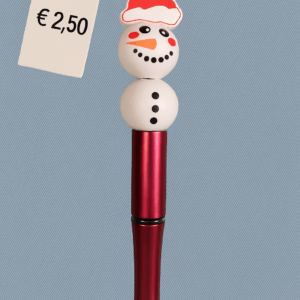 Kerst Kralenpen - Sneeuwpop met kerstmuts (Rood)