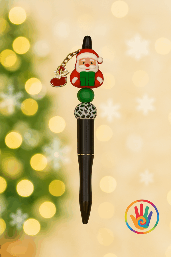 Kerst Kralenpen - Kerstman met kerstsok
