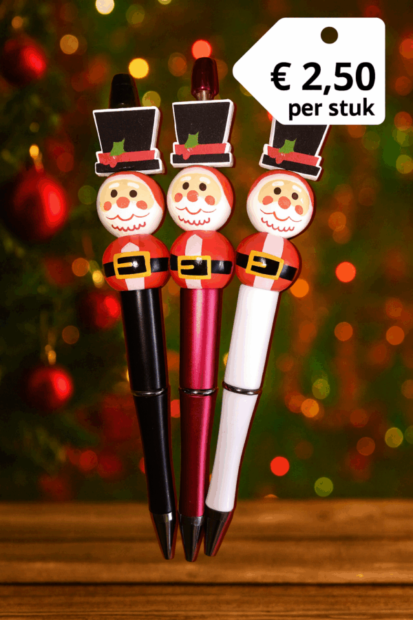 Kerst Kralenpen - Kerstman met hoge hoed (Rood) - Afbeelding 2