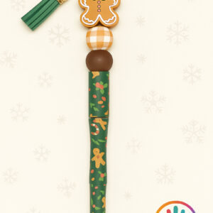 Kerst Kralenpen - Peperkoekmannetje met Kwast (Groen)