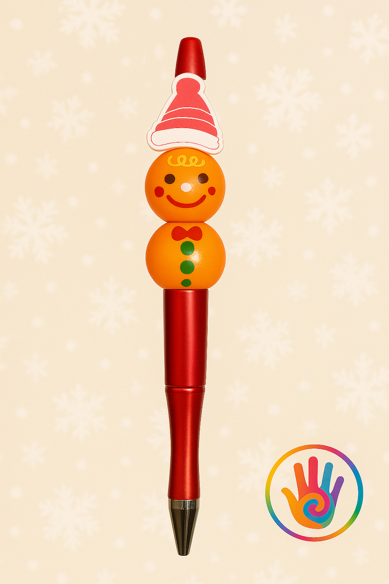 Kerst Kralenpen - Peperkoekmannetje (Rood)