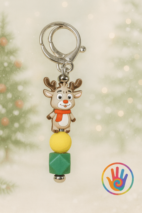 Kerst kralensleutelhanger - Rendier