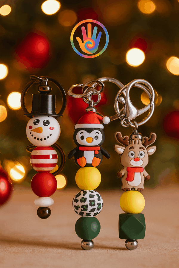Kerst kralensleutelhanger - Sneeuwman - Afbeelding 2