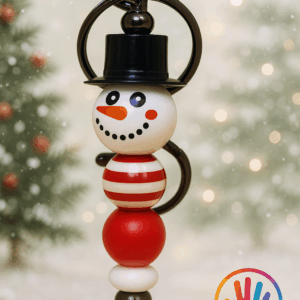 Kerst kralensleutelhanger - Sneeuwman