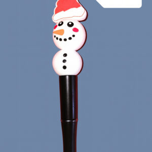 Kerst Kralenpen - Sneeuwpop met kerstmuts (Zwart)